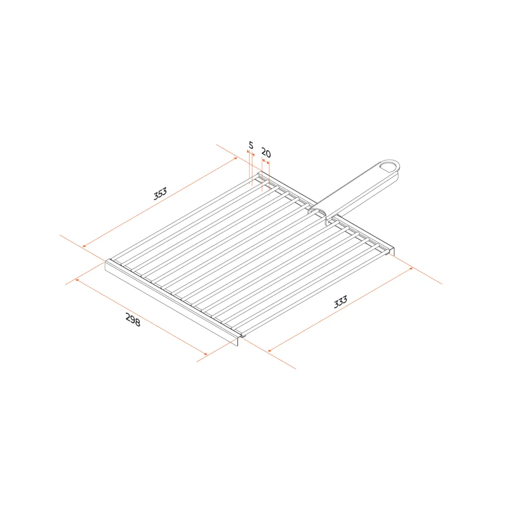 Решетка барбекю GRATAR (30 см) из нержавеющей стали