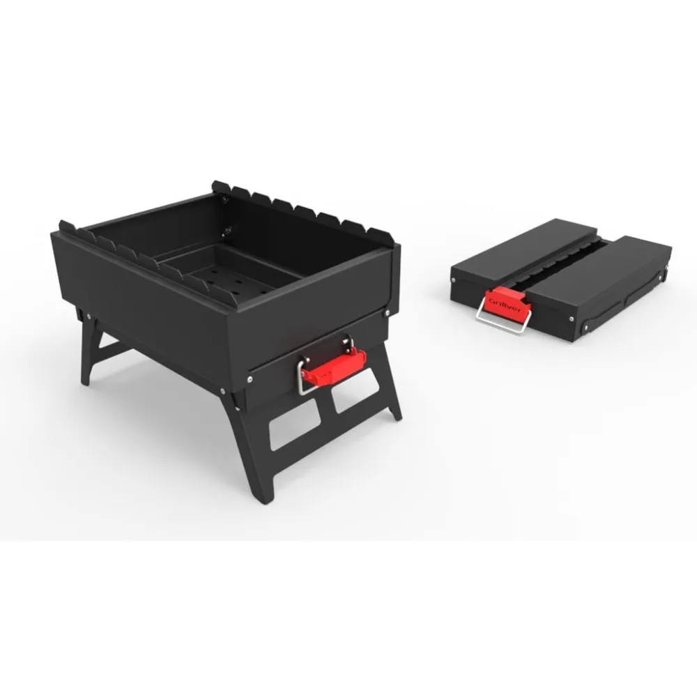 Мангал GRILLVER "Печенег" складной сталь 2 мм, ребра жесткости, чехол