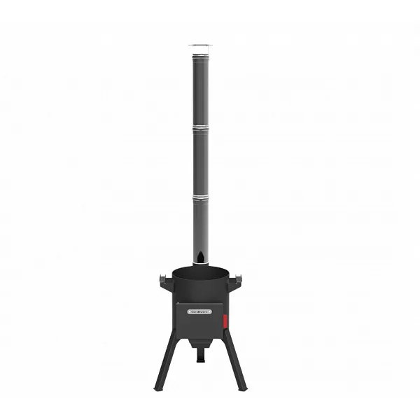 Печь для казана 12л GRILLVER "Берель 400" сталь 3 мм, зольник, дымоход из нержавеющей стали