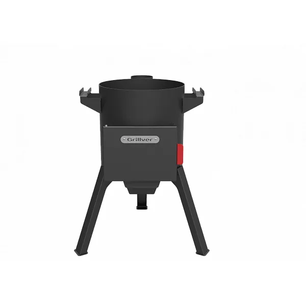 Печь для казана 12л GRILLVER "Берель 400" сталь 3 мм, зольник, дымоход из нержавеющей стали