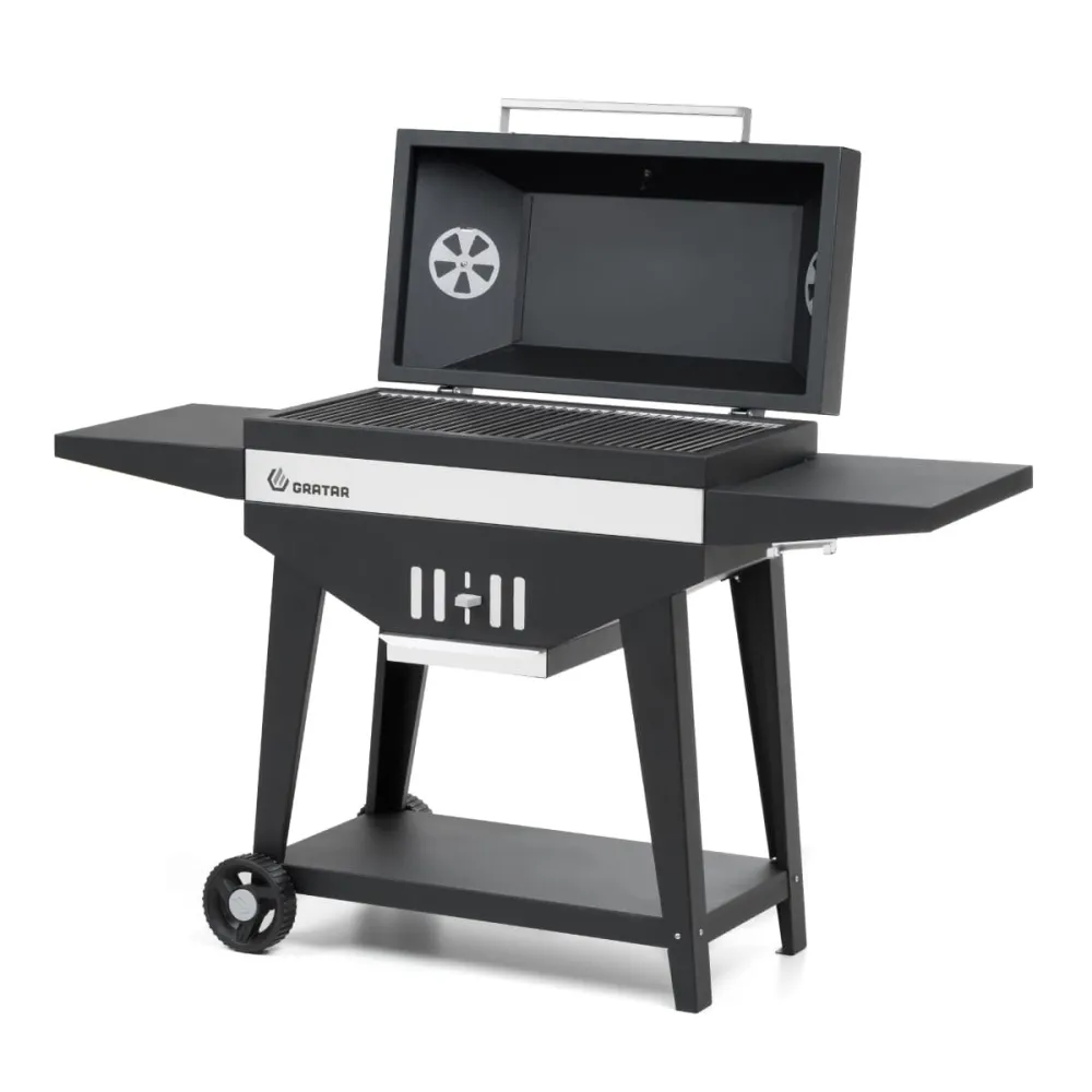 Гриль GRATAR "Master XL GM 720" сталь 2 мм, крышка, зольник, полки, дровница, колеса