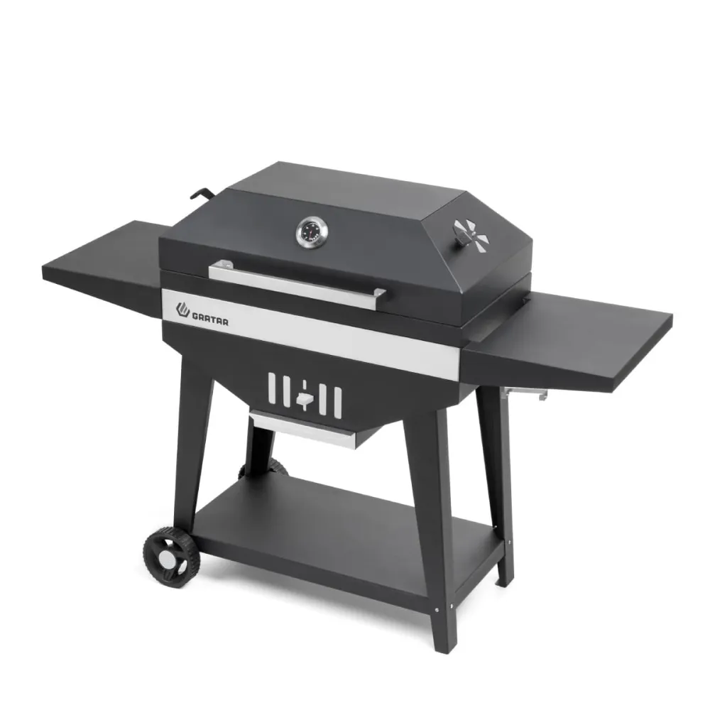 Гриль GRATAR "Master XL GM 720" сталь 2 мм, крышка, зольник, полки, дровница, колеса