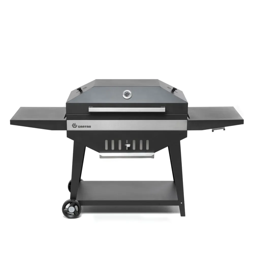 Гриль GRATAR "Master XL GM 880" сталь 2 мм, крышка, зольник, полки, дровница, колеса