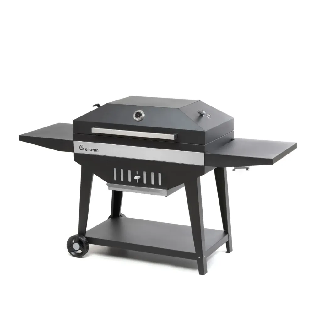 Гриль GRATAR "Master XL GM 880" сталь 2 мм, крышка, зольник, полки, дровница, колеса