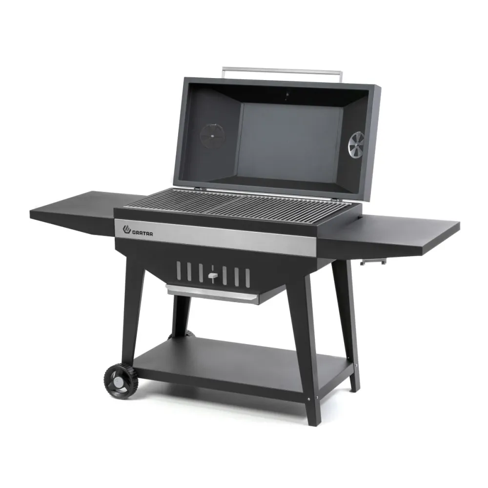 Гриль GRATAR "Master XL GM 880" сталь 2 мм, крышка, зольник, полки, дровница, колеса