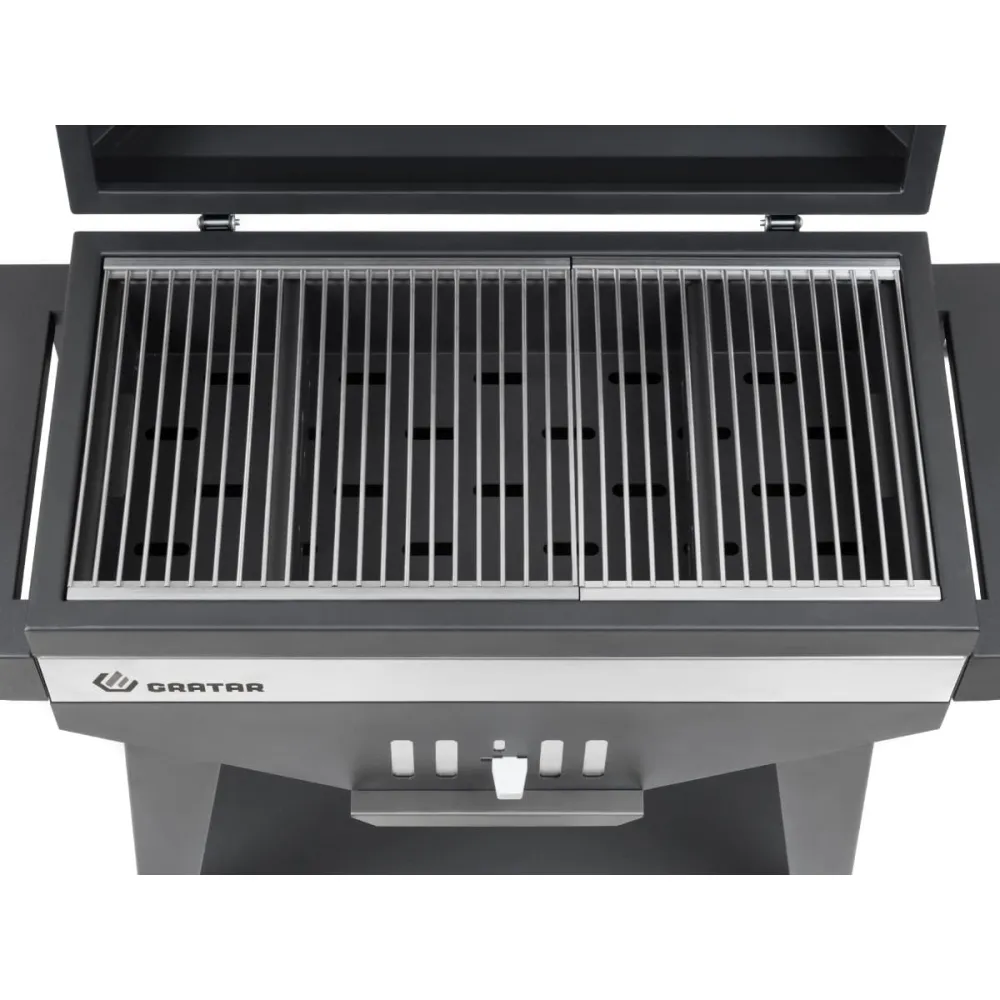 Гриль GRATAR "Master XL GM 880" сталь 2 мм, крышка, зольник, полки, дровница, колеса
