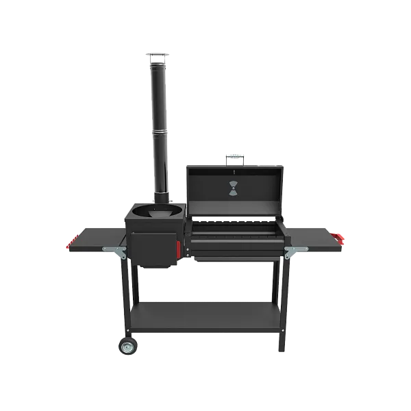 Мангал GRILLVER "Печь-мангал-гриль Грач-2" с печью, сталь 3 мм, крышка-барбекю, зольник, колеса 